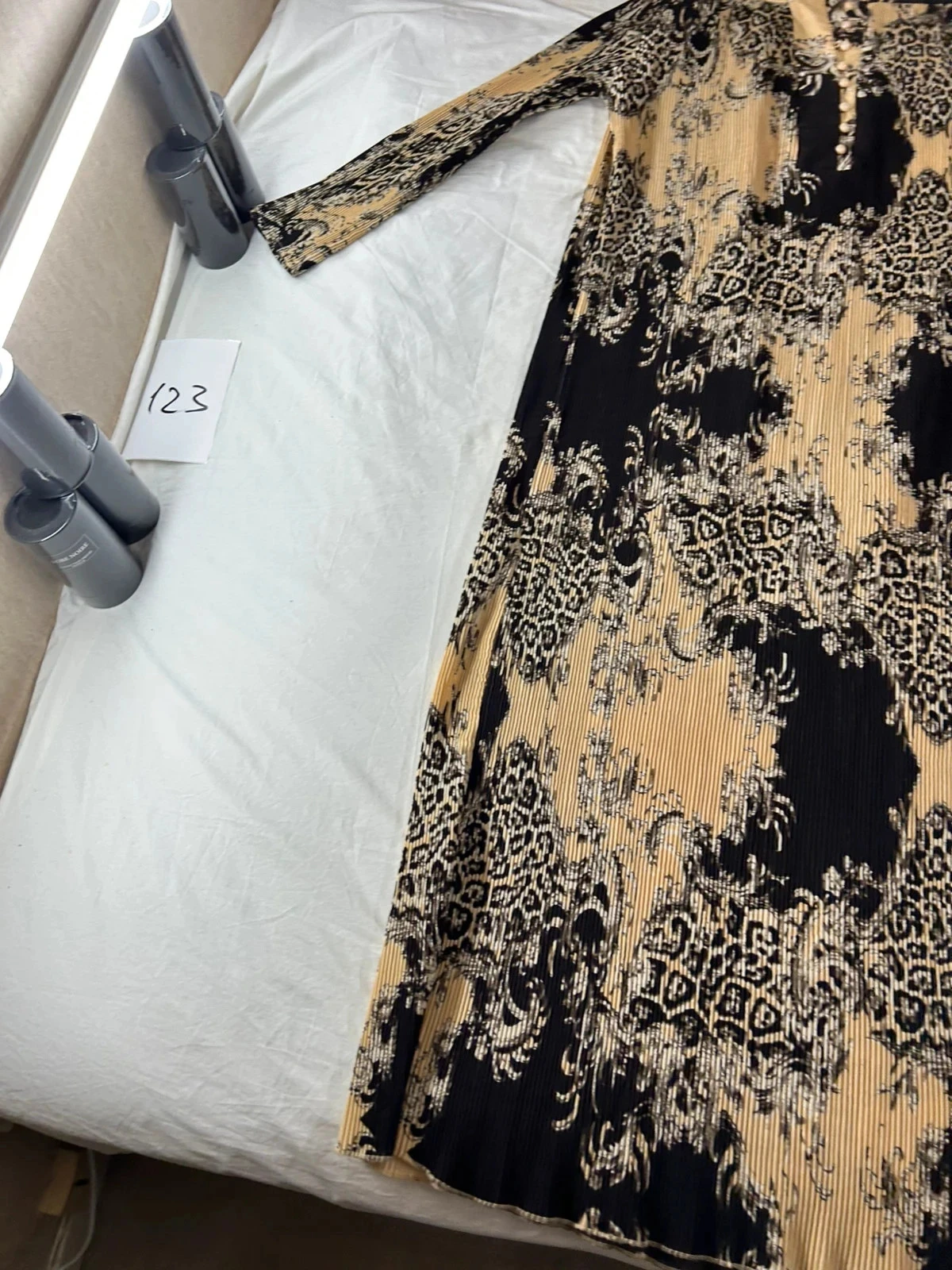 Beige and black vintage patterned maxi dress – photo 3